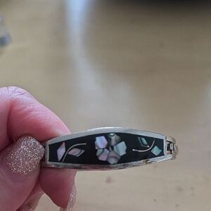 Silver and Black Inlay Bracelet